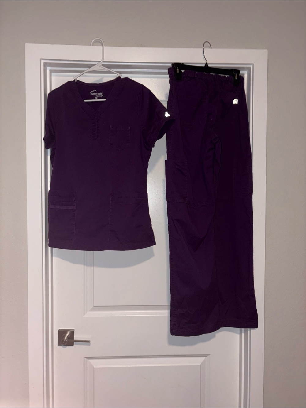 Women's Straight Leg Scrub Set in Deep Purple by Butter Soft